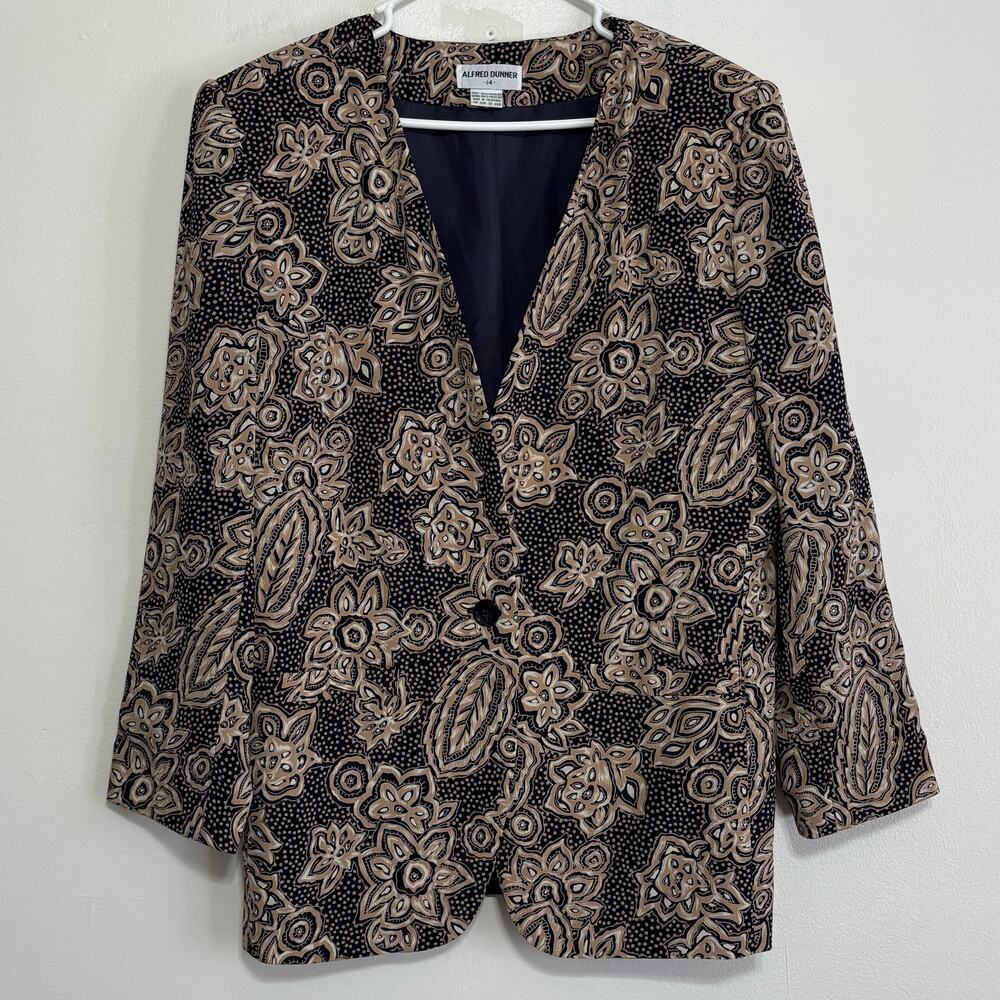 Vintage Alfred Dunner Floral Paisley Blazer Jacket 14